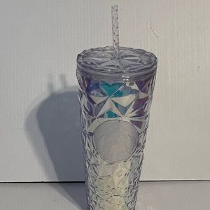 Starbucks Iridescent Winter White Cold Cup Tumbler (24 oz)  2023  - In Hand